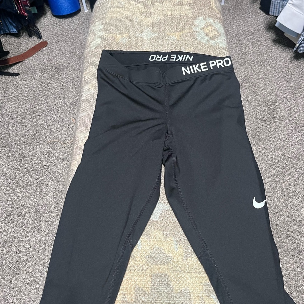 Nike Pro Black Leggings with White Accents